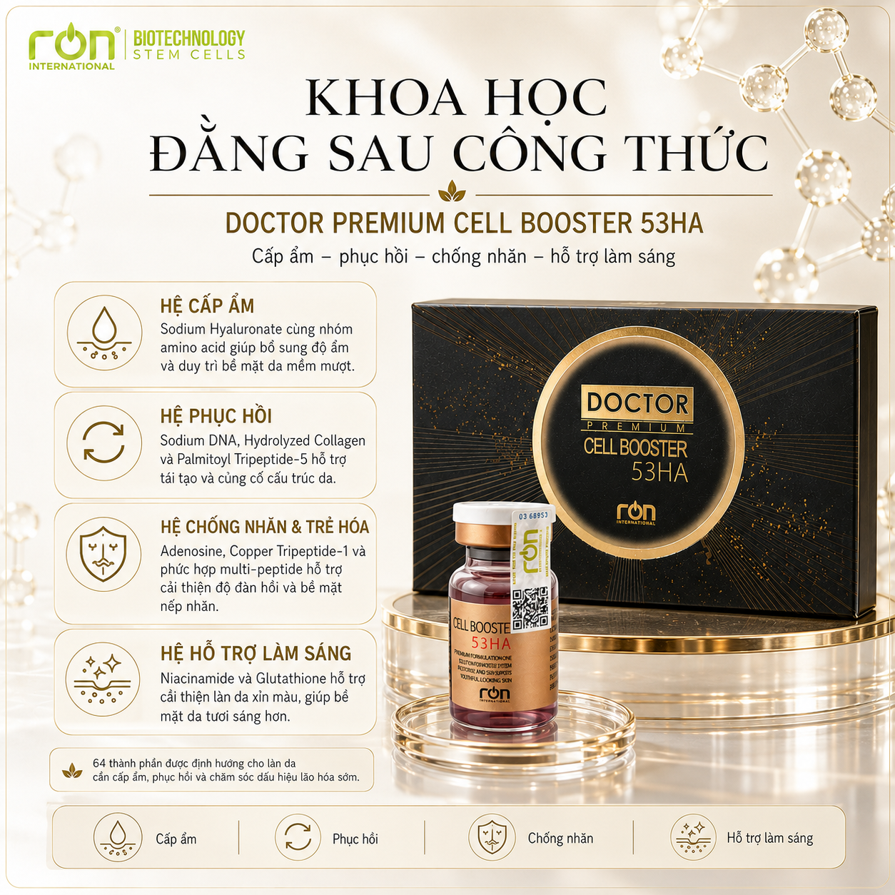 Tinh Chất Tế Bào Gốc Tươi Dưỡng Da Căng Bóng/Cell Booster 53HA 5ml/lọ