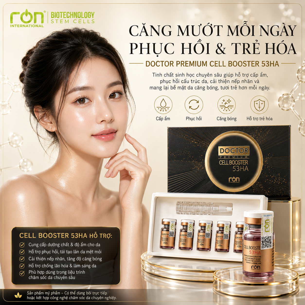 Tinh Chất Tế Bào Gốc Tươi Dưỡng Da Căng Bóng/Cell Booster 53HA 5ml/lọ