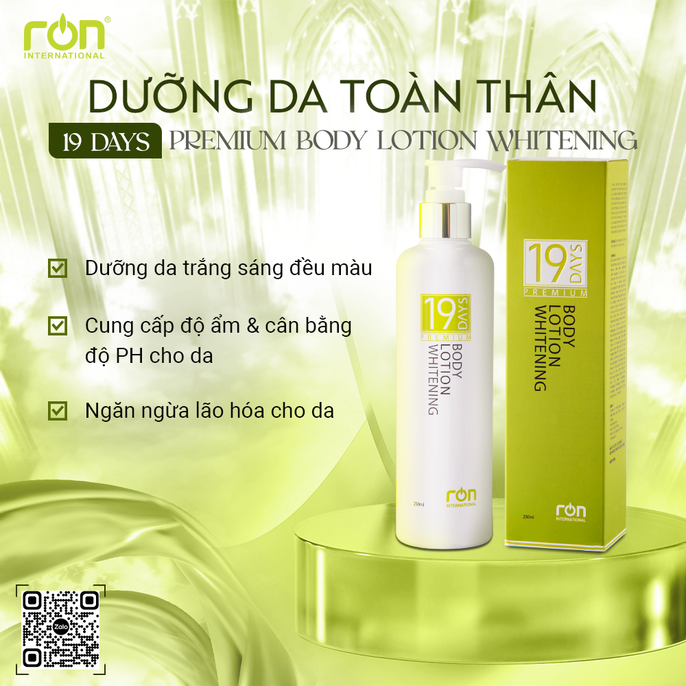 Kem Dưỡng Trắng Toàn Thân 19 Days(19 Days Body Lotion Whitening) 250ml