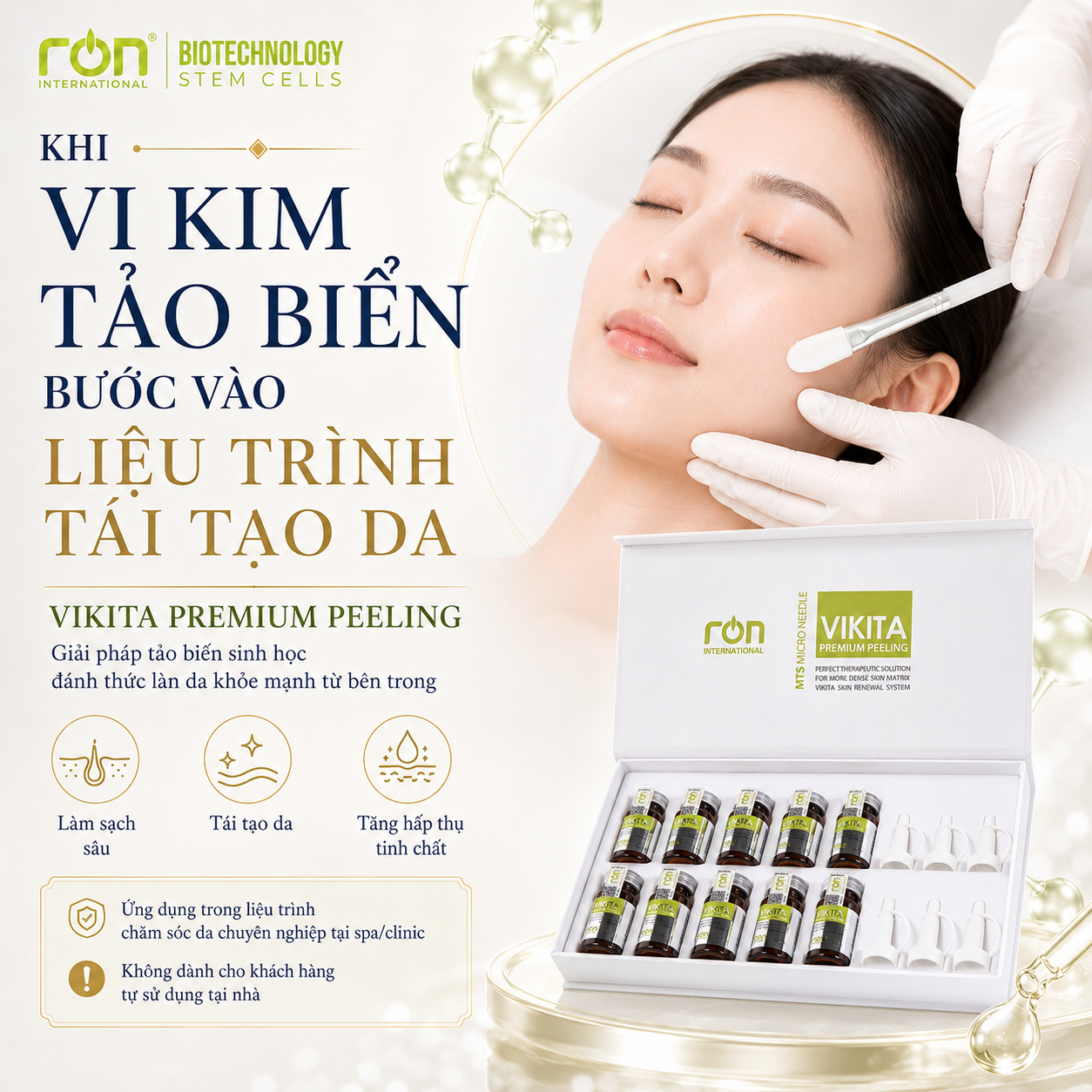 Vi Kim Tảo Biển Trẻ Hoá Tái Tạo Da VIKITA 10ml/lọ &amp; 1g/lọ