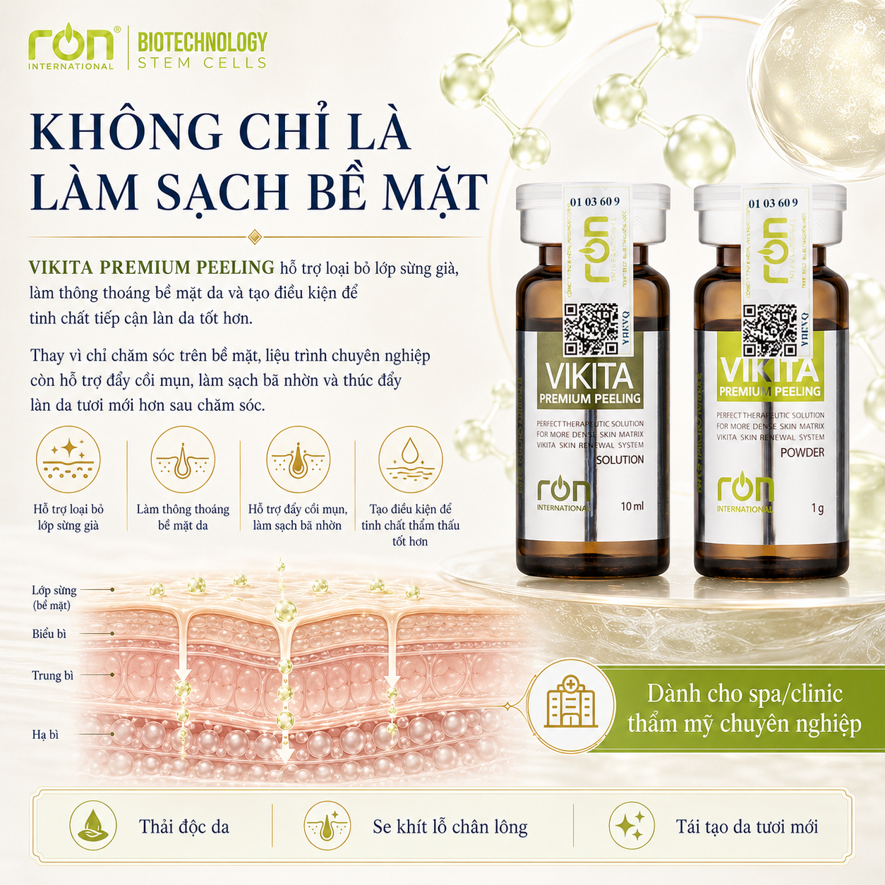 Vi Kim Tảo Biển Trẻ Hoá Tái Tạo Da VIKITA 10ml/lọ &amp; 1g/lọ