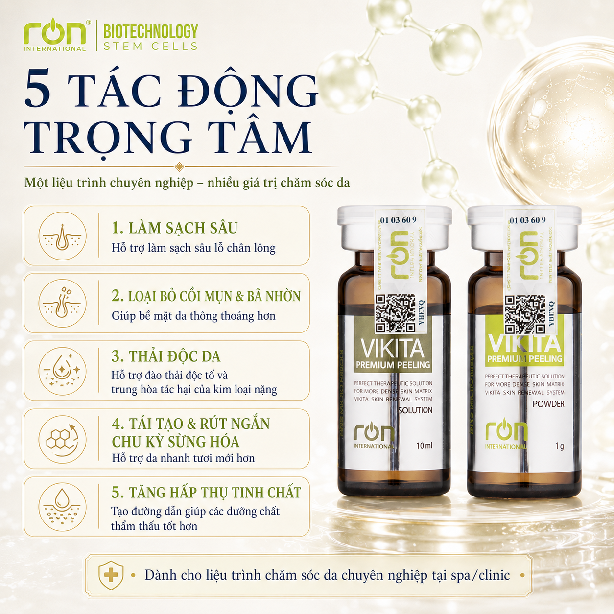 Vi Kim Tảo Biển Trẻ Hoá Tái Tạo Da VIKITA 10ml/lọ &amp; 1g/lọ