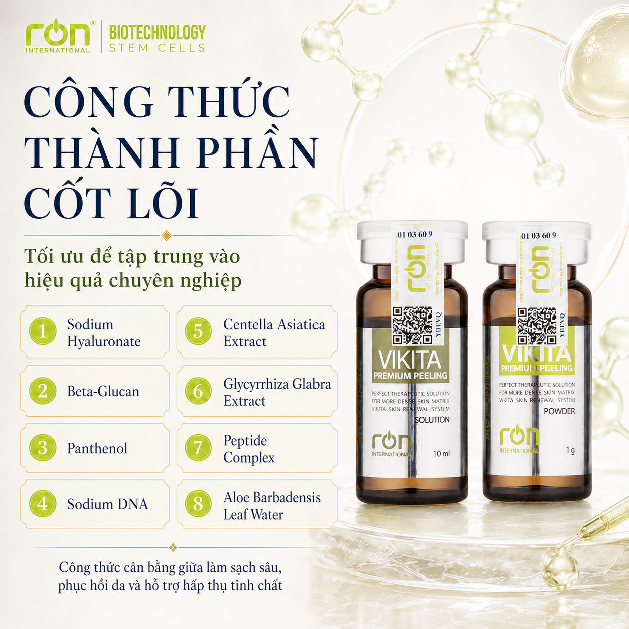 Vi Kim Tảo Biển Trẻ Hoá Tái Tạo Da VIKITA 10ml/lọ &amp; 1g/lọ