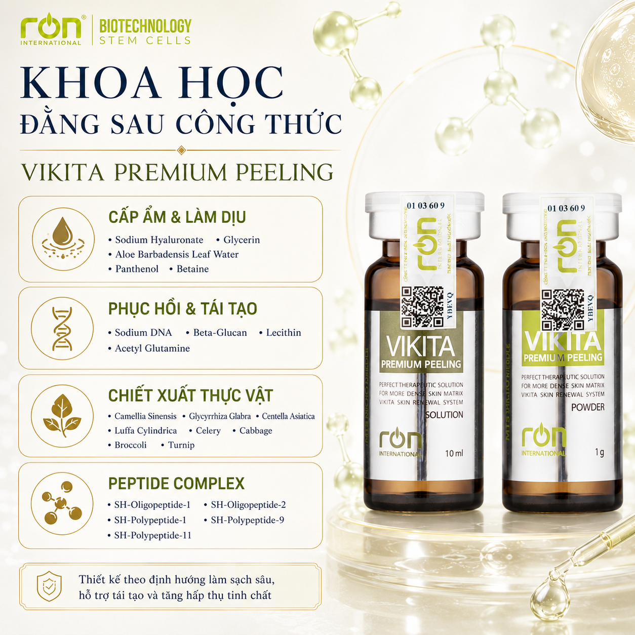 Vi Kim Tảo Biển Trẻ Hoá Tái Tạo Da VIKITA 10ml/lọ &amp; 1g/lọ